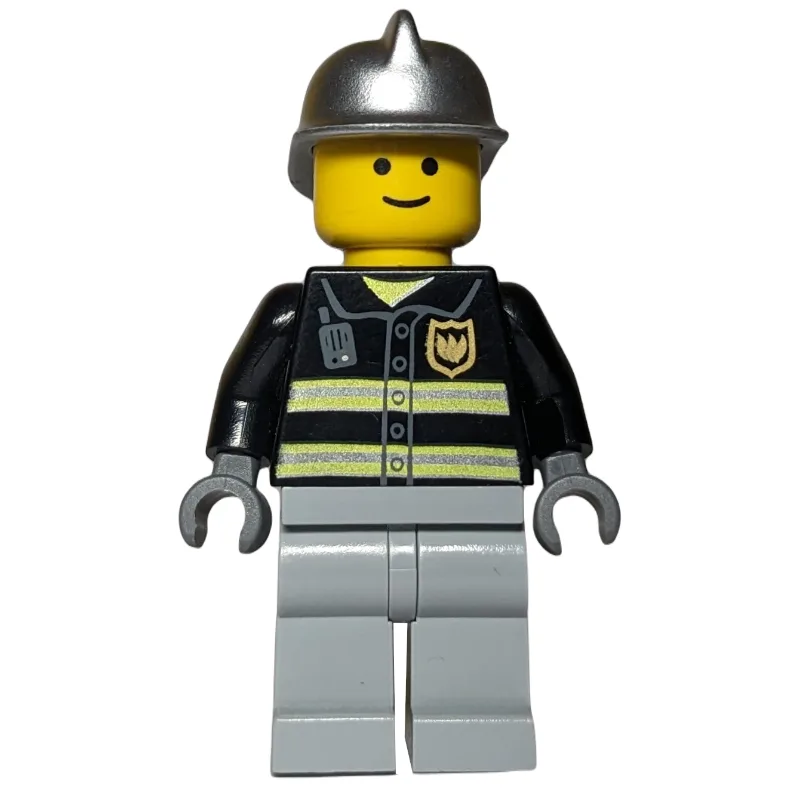 Fire Fighter - Black Torso, Light Bluish grey… — minifigurine LEGO | Brick Broker