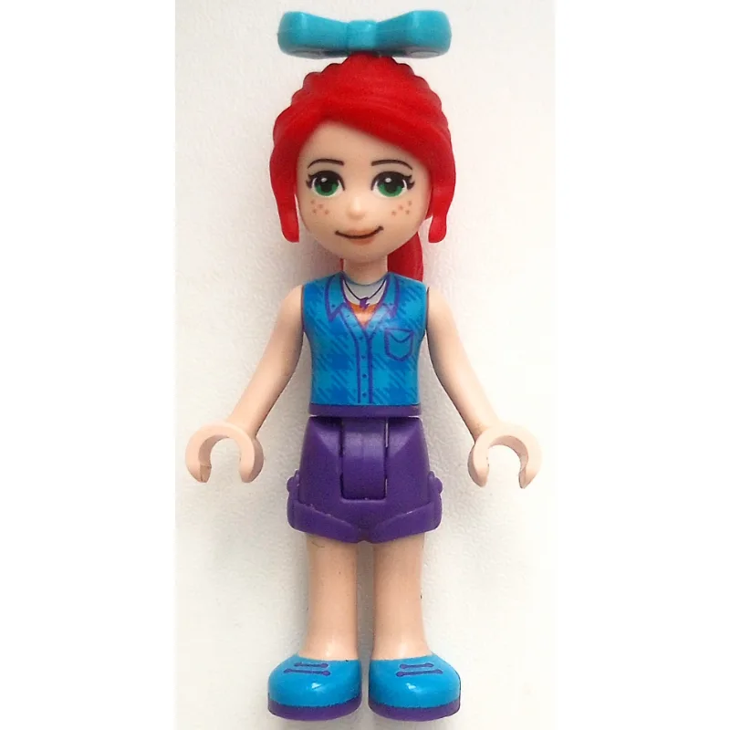 Mia - Blue Plaid Shirt, Dark Purple Skirt, Me… — minifigurine LEGO | Brick Broker
