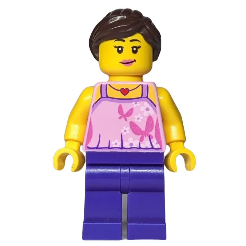 Woman, Bright Pink Halter Top with Butterflie… — minifigurine LEGO | Brick Broker