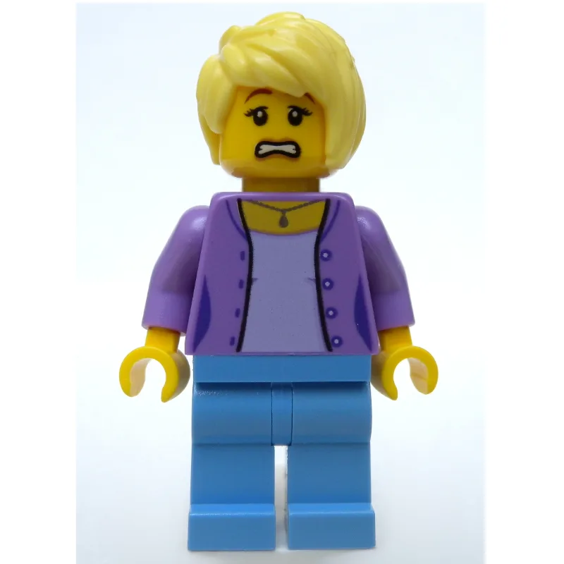 Medium Lavender Torso, Medium Blue Legs, Tan… — minifigurine LEGO | Brick Broker