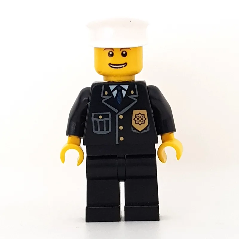 Policeman, Black Jacket with Pocket and Badge… — minifigurine LEGO | Brick Broker