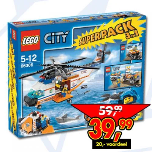 LEGO 66306 Super Pack Garde-Côtes City 3 en 1 - prix | Brick Broker