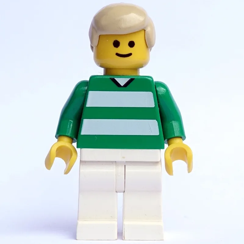 Soccer Player Green Torso, White Legs #18 — minifigurine LEGO | Brick Broker