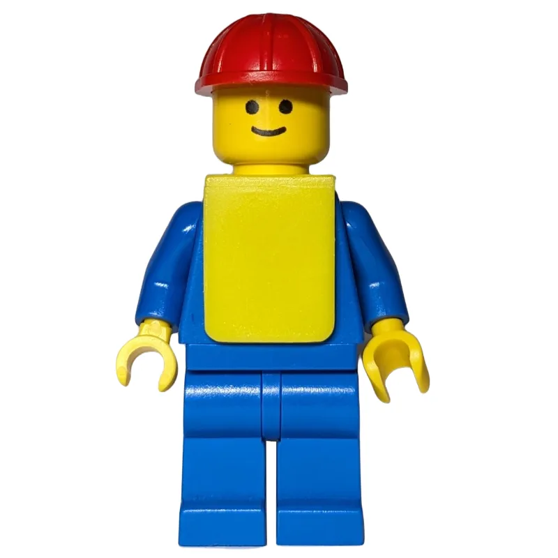 Man - Blue Torso, Blue Legs, Red Helmet, Yell… — minifigurine LEGO | Brick Broker