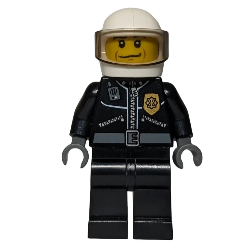 Policeman, Black Jacket with Zipper, Radio, a… — minifigurine LEGO | Brick Broker