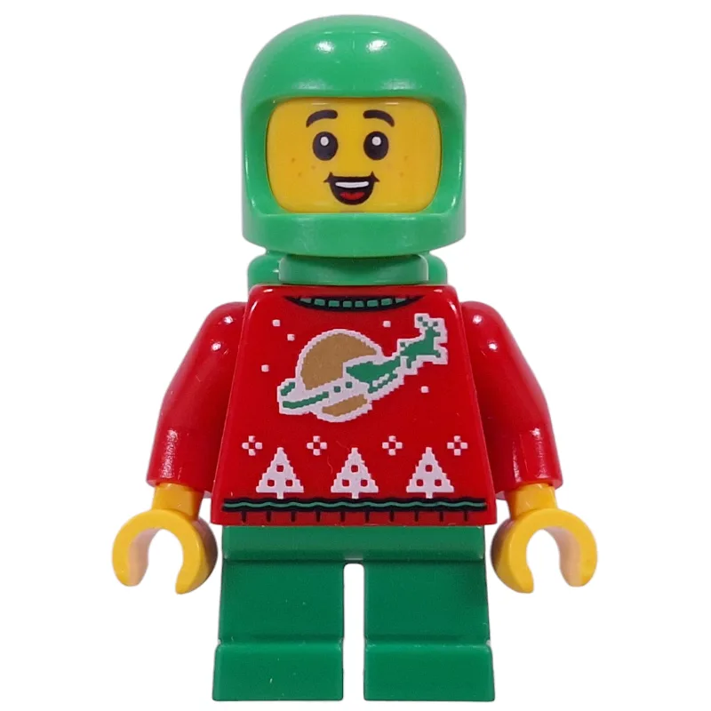 Elf - Red Torso, Green Legs, Space Helmet — minifigurine LEGO | Brick Broker