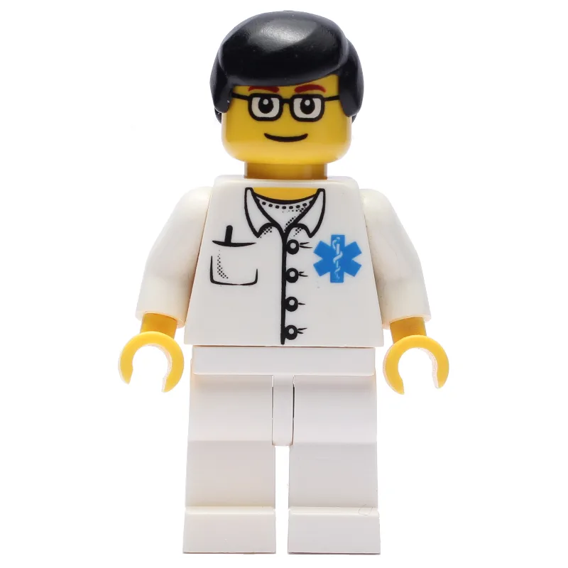 Doctor, White Shirt with Star of Life Logo, B… — minifigurine LEGO | Brick Broker