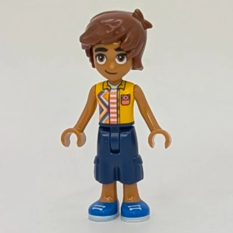 Leo, Bright Light Orange Vest, Dark Blue Pants — minifigurine LEGO | Brick Broker