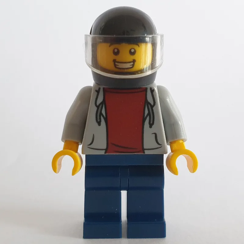 Man, Light Bluish Gray Hoodie over Dark Red S… — minifigurine LEGO | Brick Broker