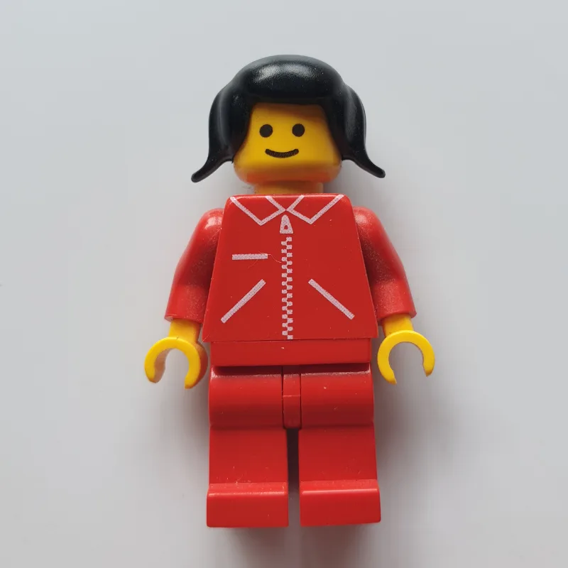 Woman, Red Jacket with Zipper and Pockets, Re… — minifigurine LEGO | Brick Broker