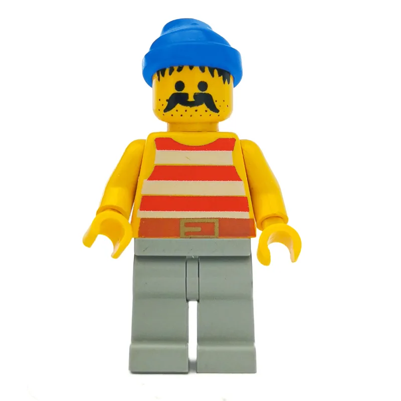 Pirate - Red Stripes, Light Gray Legs, Blue B… — minifigurine LEGO | Brick Broker
