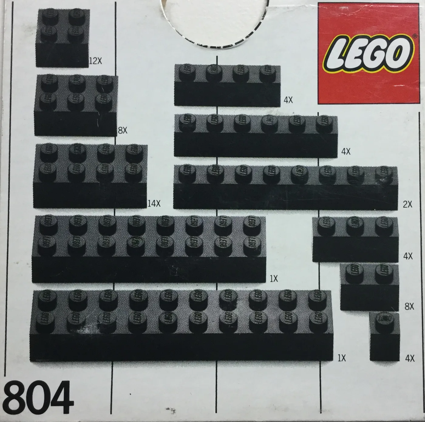 LEGO 804 Briques Noires Complémentaires - prix | Brick Broker