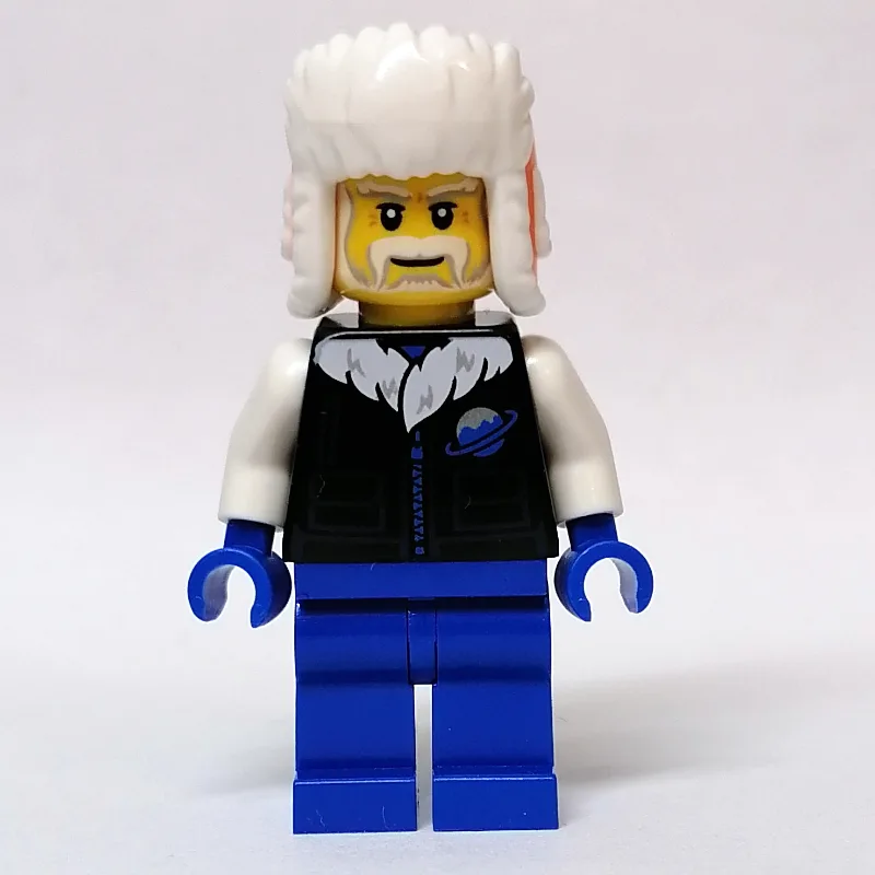 Black Torso, Blue Legs, Orange/White Hat — minifigurine LEGO | Brick Broker