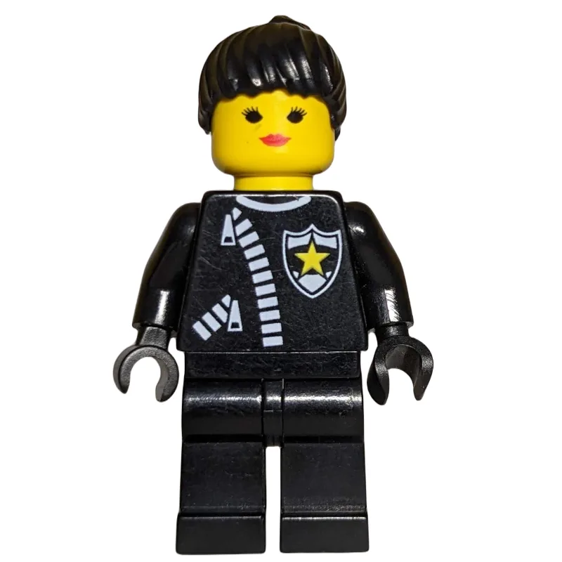 Policewoman, Black Jacket with Zipper and Bad… — minifigurine LEGO | Brick Broker