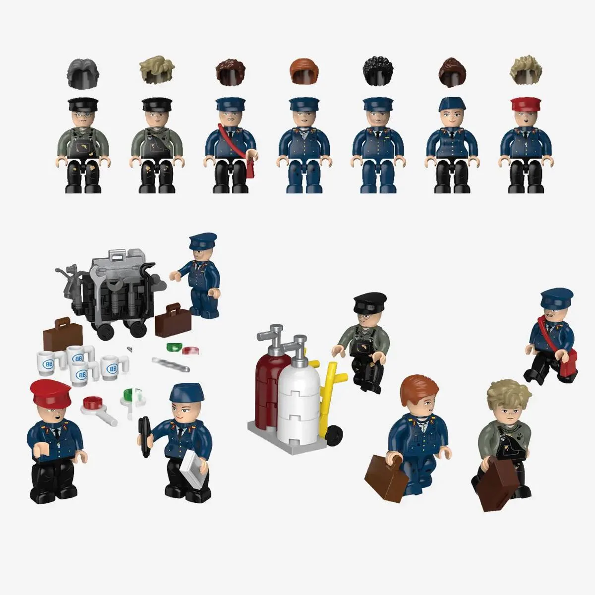 BlueBrixx Figurine - Employés de la Reichsbahn allemande (BB-108563) - prix | Brick Broker