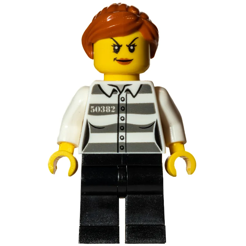 Criminal, Woman, Prison Shirt with #50382, Da… — minifigurine LEGO | Brick Broker