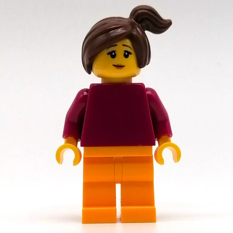 Maria - Magenta Torso, Orange Legs, Reddish B… — minifigurine LEGO | Brick Broker