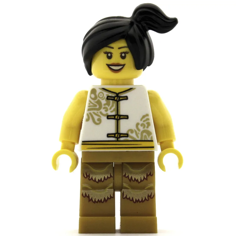 Woman, White Robes with Ties, Black Hair — minifigurine LEGO | Brick Broker