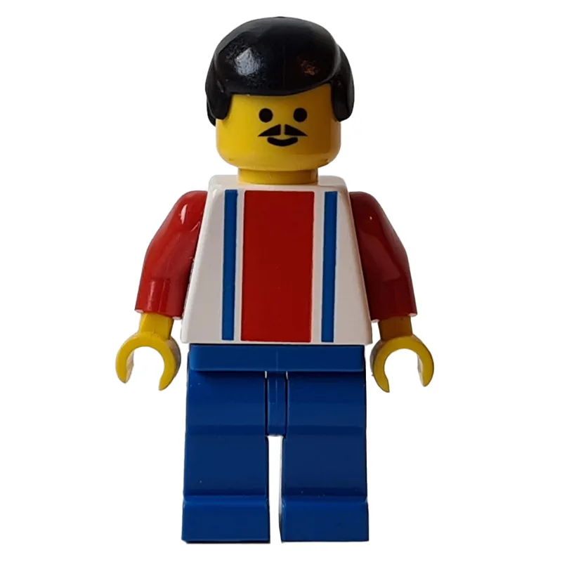 Soccer Player White Torso with Blue/Red Strip… — minifigurine LEGO | Brick Broker
