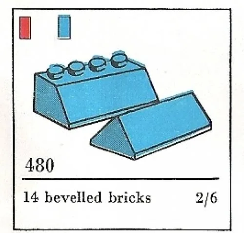 LEGO 480 Pentes et Pentes Doubles 2 x 4, Bleues (Le Jouet de Construction) - prix | Brick Broker