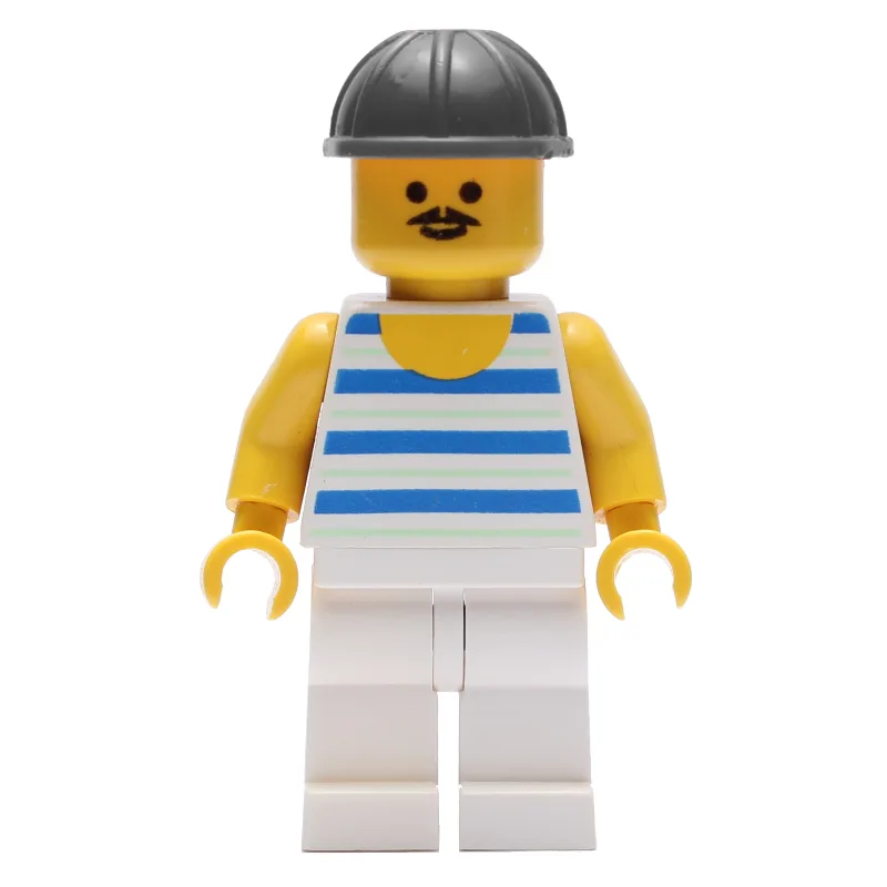 Man, Blue and White Striped Tank Top, Black H… — minifigurine LEGO | Brick Broker