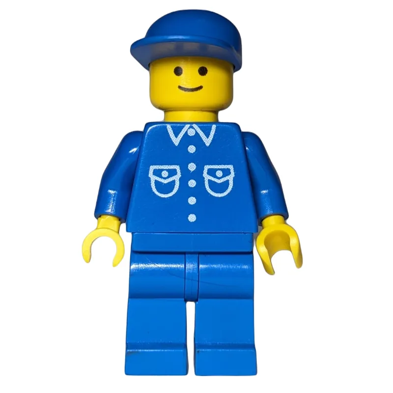 Man, Blue Shirt with Buttons and Pockets, Blu… — minifigurine LEGO | Brick Broker