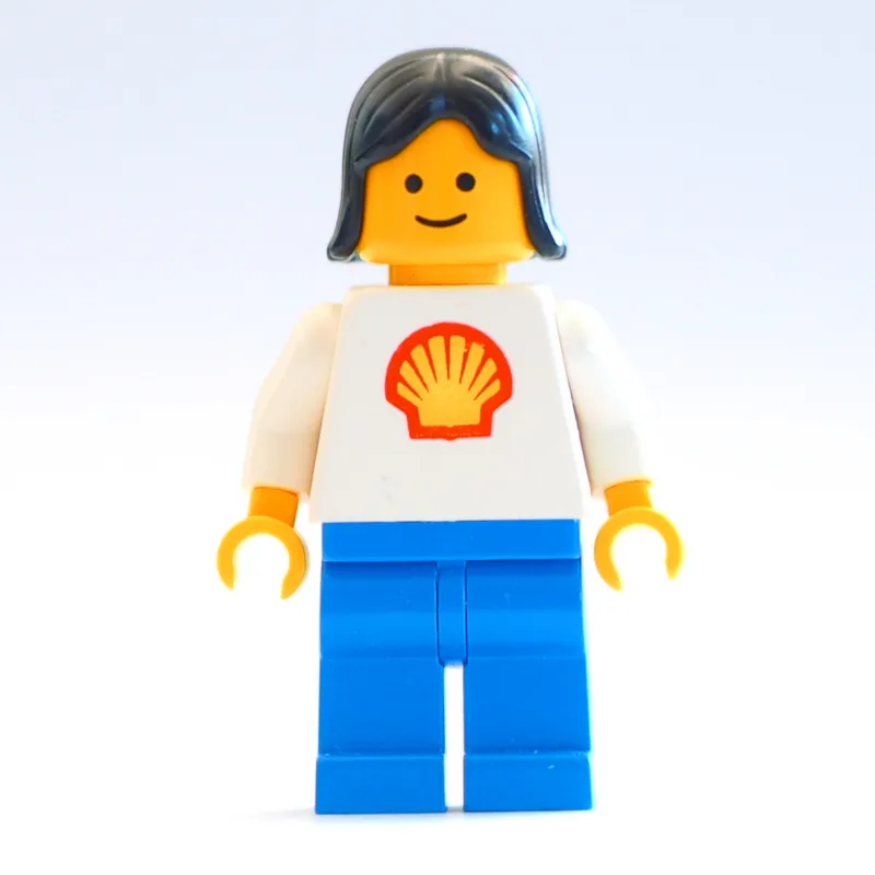 Woman, White Torso with Shell Logo, Blue Legs… — minifigurine LEGO | Brick Broker