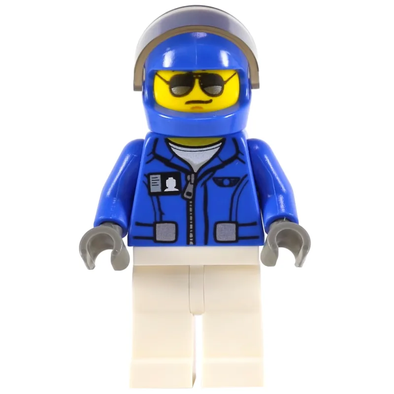 Pilot, Blue Jacket, White Legs, Blue Helmet w… — minifigurine LEGO | Brick Broker