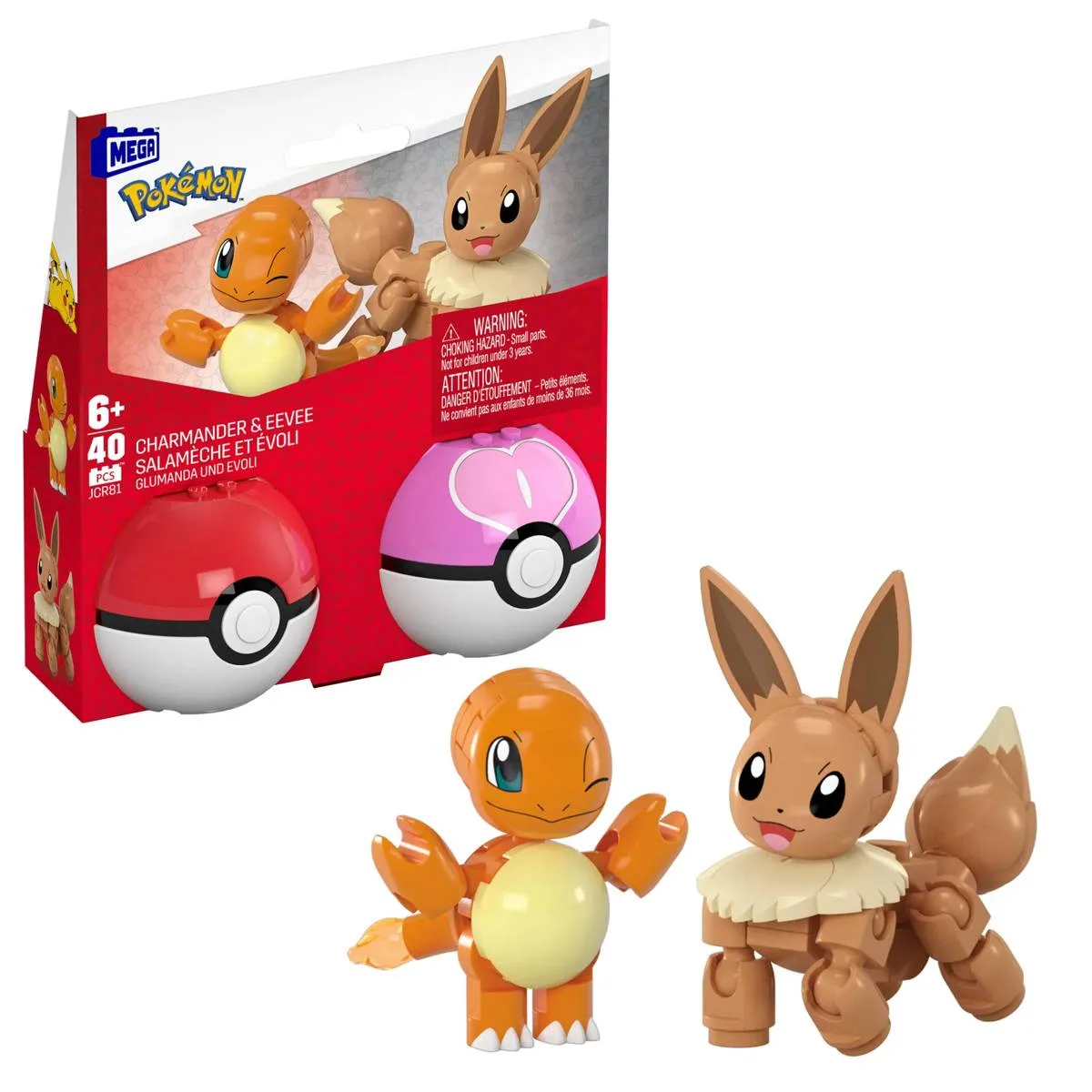 Mattel MEGA Pokémon Ensemble Pokéball Évoli et Pikachu (JCR81) - prix | Brick Broker