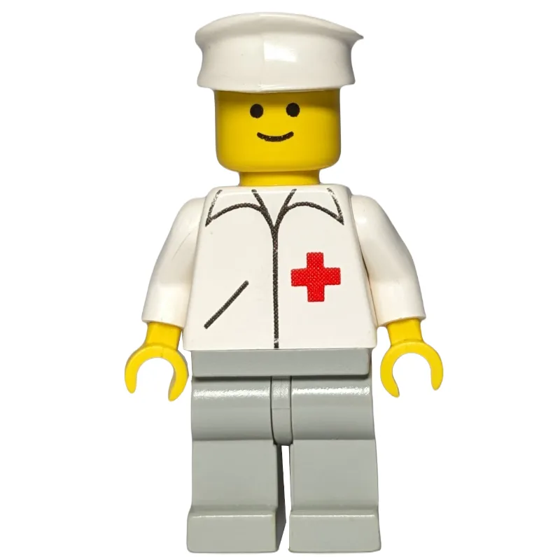 Doctor, White Jacket with Red Cross, Light Gr… — minifigurine LEGO | Brick Broker