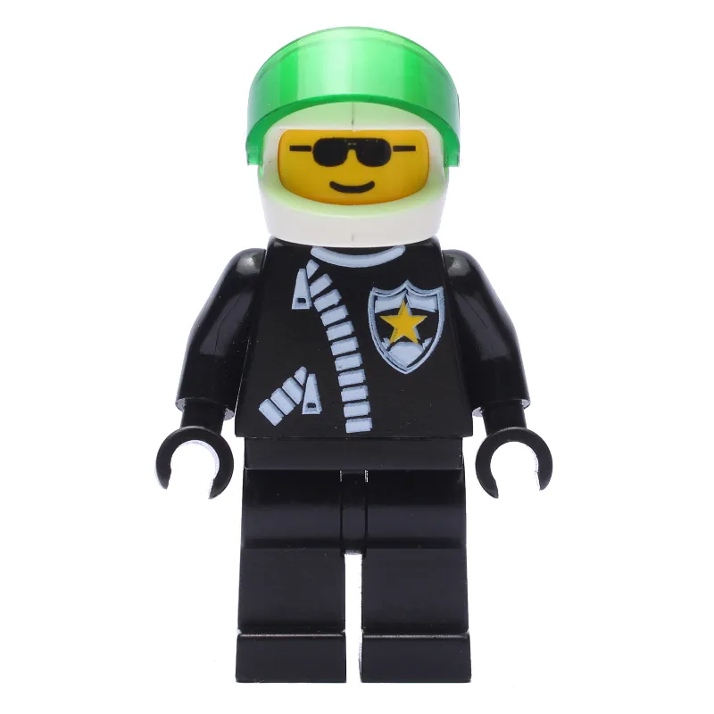 Policeman, Black Jacket with Zipper and Badge… — minifigurine LEGO | Brick Broker