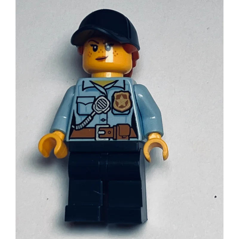 Policewoman, Bright Light Blue Shirt with Rad… — minifigurine LEGO | Brick Broker