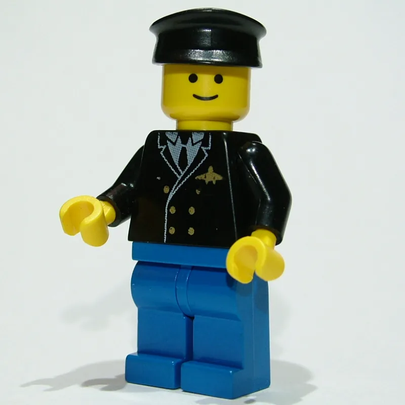 Pilot - Black Torso, Blue Legs, Black Cap — minifigurine LEGO | Brick Broker