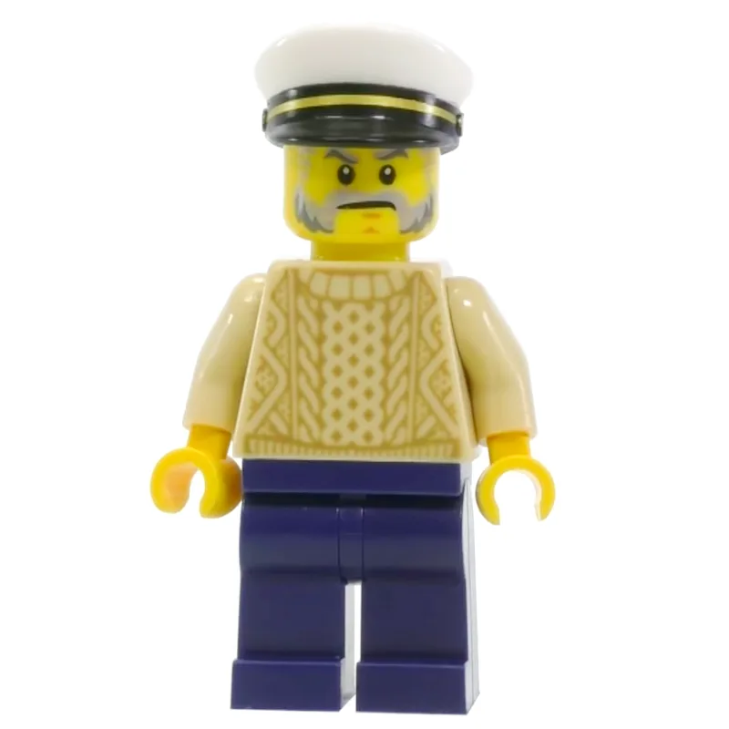 Tan Torso Sweater, Dark Blue Legs, Captain Hat — minifigurine LEGO | Brick Broker