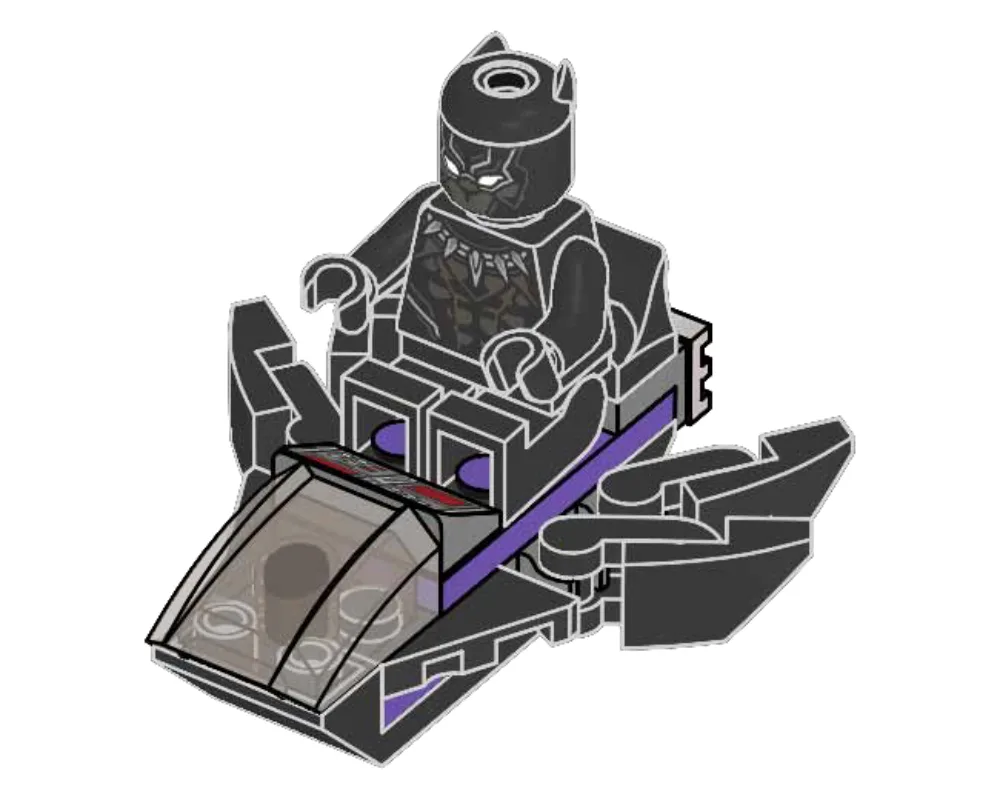 LEGO 242316 Black Panther avec Jet - prix | Brick Broker