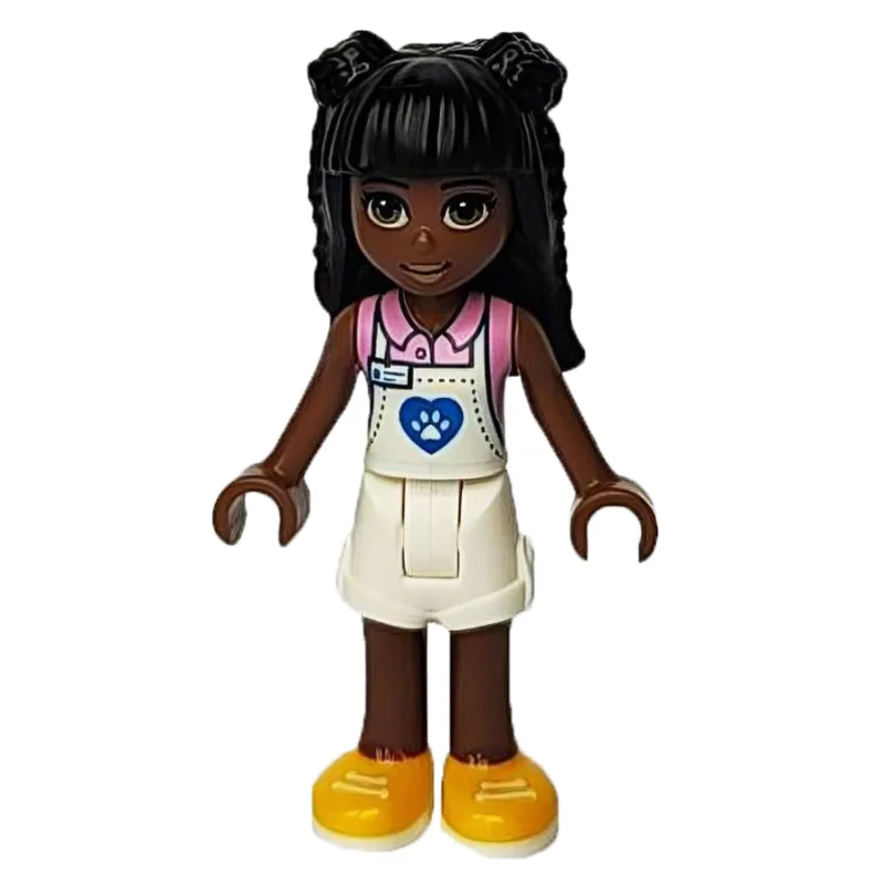 Priyanka - White Apron and Shorts, Black Hair — minifigurine LEGO | Brick Broker