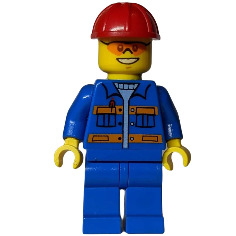 Worker - Blue Torso, Blue Legs, Red Helmet, G… — minifigurine LEGO | Brick Broker