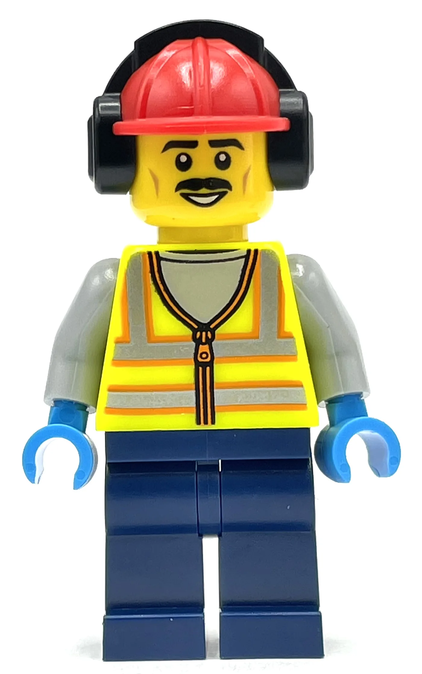 Vibrant Yellow Safety Vest, Dark Blue Legs, R… — minifigurine LEGO | Brick Broker