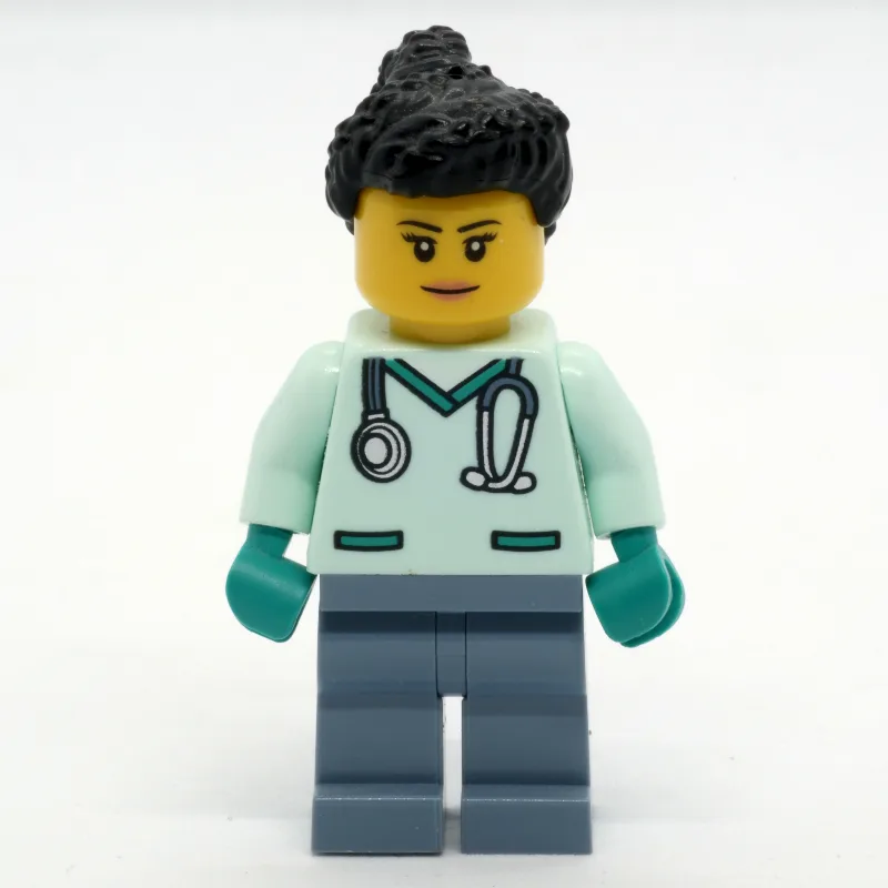 Vet, Light Aqua Scrubs, Black Hair — dans quels sets LEGO ? (fig-011420) | Brick Broker