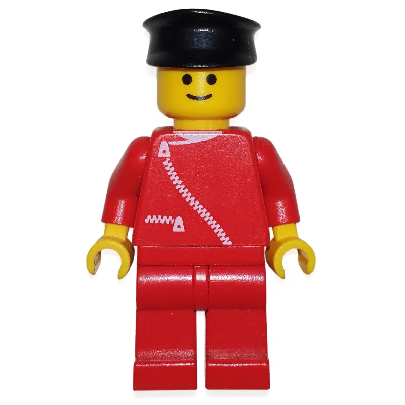 Man, Red Jacket with Zipper, Red Legs, Black… — minifigurine LEGO | Brick Broker
