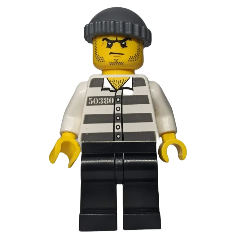 Criminal, Prison Shirt with #50380, Black Leg… — minifigurine LEGO | Brick Broker