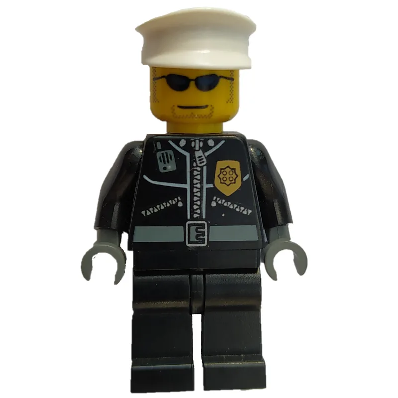 Policeman, Black Jacket with Zipper, Radio, a… — minifigurine LEGO | Brick Broker