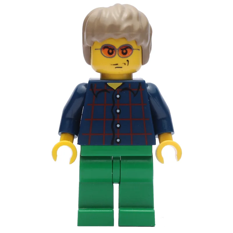 Dark Blue Torso, Green Legs, Dark Tan Hair — minifigurine LEGO | Brick Broker