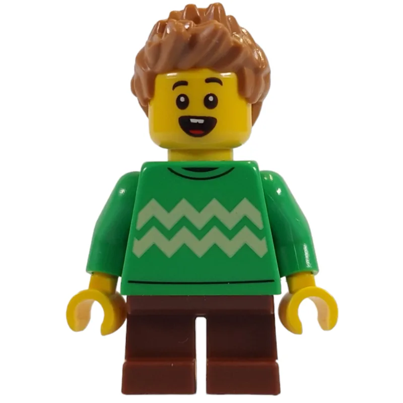 Kid, Bright Green Torso, Reddish Brown Legs,… — minifigurine LEGO | Brick Broker
