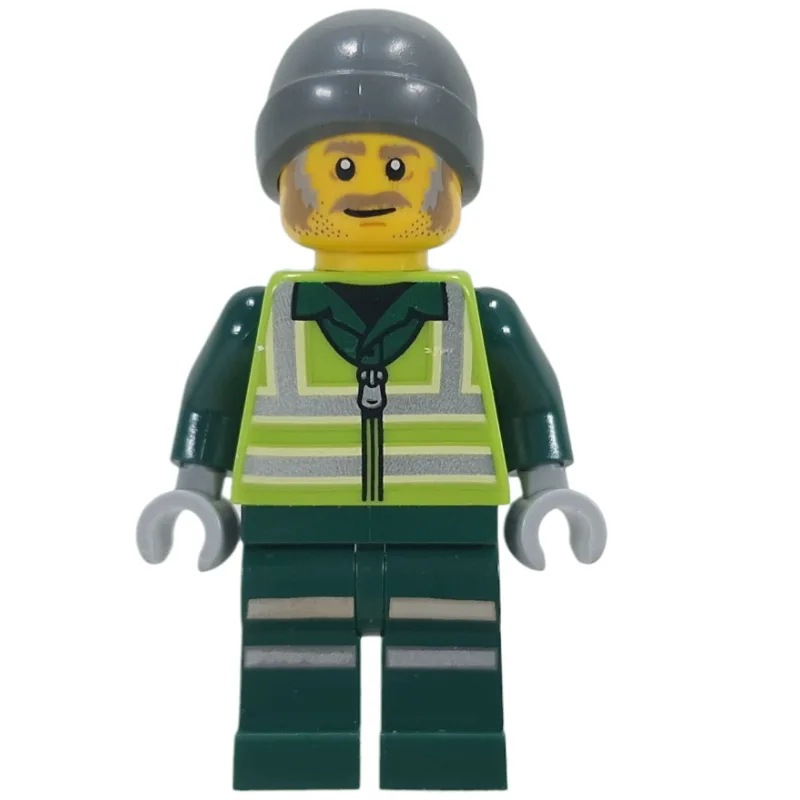 Recycling Worker, Lime Safety Vest, Dark Gree… — minifigurine LEGO | Brick Broker