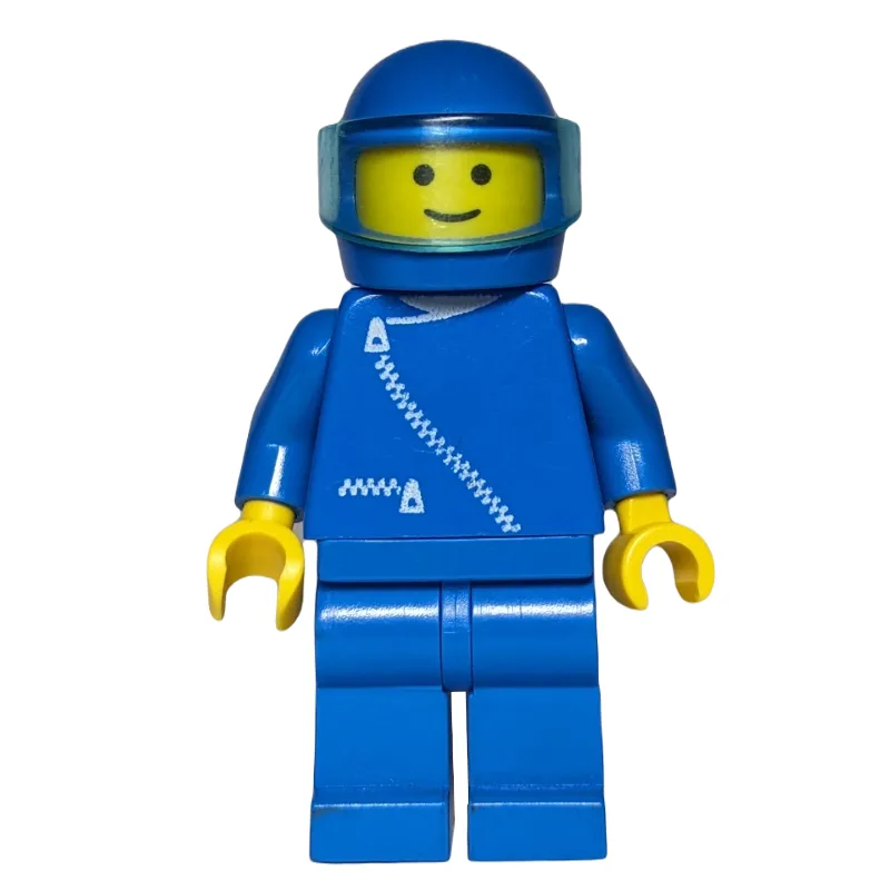 Racer, Blue Jacket with Zipper, Blue Helmet w… — minifigurine LEGO | Brick Broker