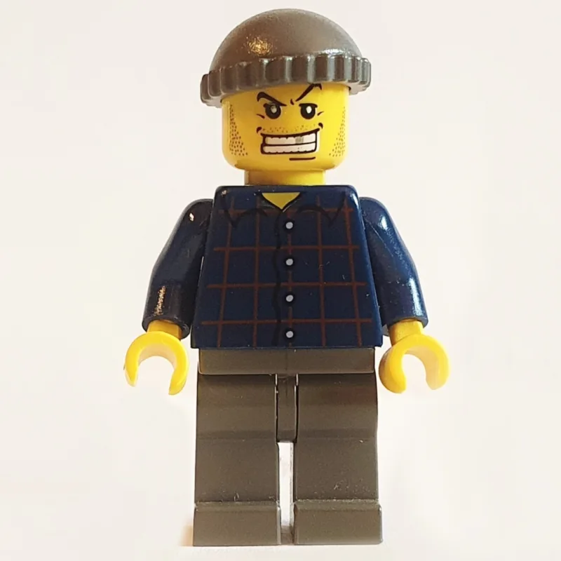 Criminal, Dark Blue Plaid Shirt, Dark Gray Ha… — minifigurine LEGO | Brick Broker