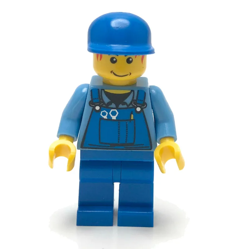 Medium Blue Torso, Blue Overall, Blue Cap (44… — minifigurine LEGO | Brick Broker