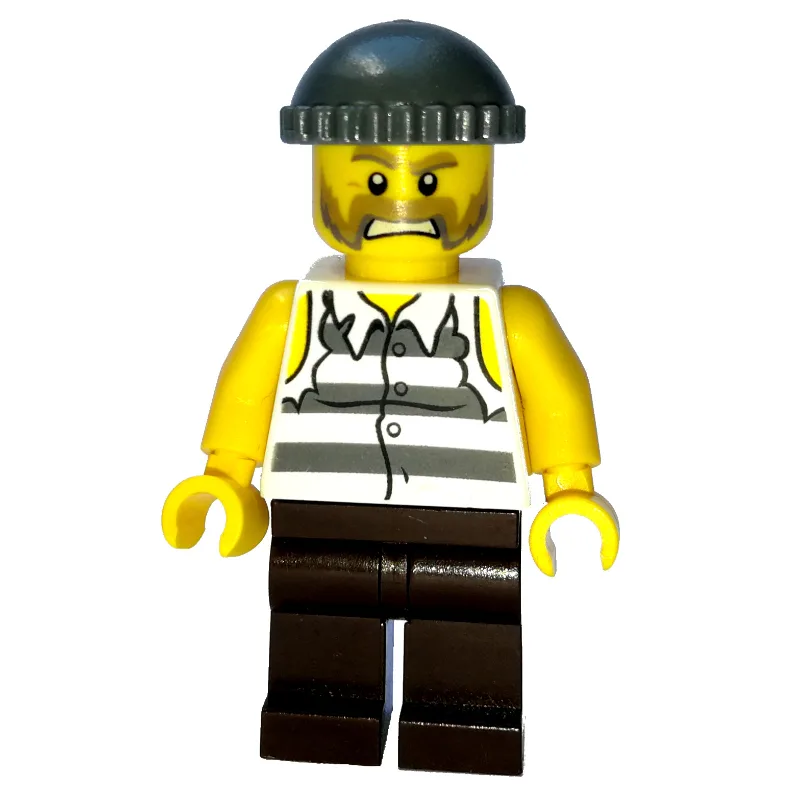 Criminal, Torn Prison Shirt, Dark Brown Legs,… — minifigurine LEGO | Brick Broker