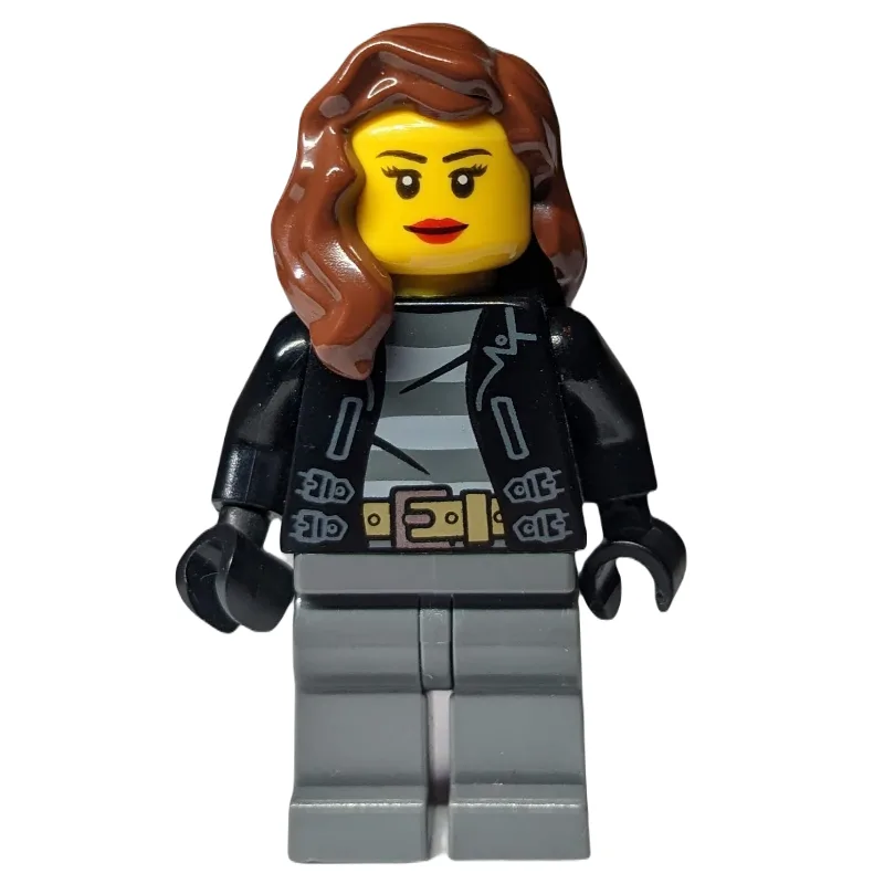 Criminal, Woman, Open Black Jacket over Priso… — minifigurine LEGO | Brick Broker
